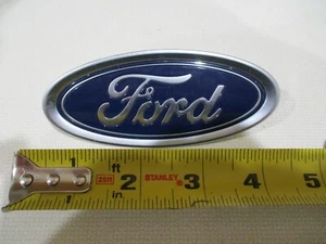 FORD OVAL BLUE SCRIPT EMBLEM SYMBOL USED BAGDE CHROME OEM ORIGINAL - Picture 1 of 1