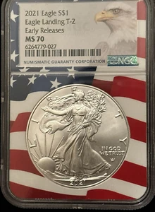 2021 W American Silver Eagle Landing Type 2 Early Release MS70 NGC - Picture 1 of 6