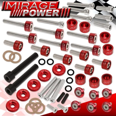 For Acura D-Series 6mm Header/Cam Cap/M6 6Pcs Fender/Valve Cover Washer+Bolt Red Foto 1 de 4