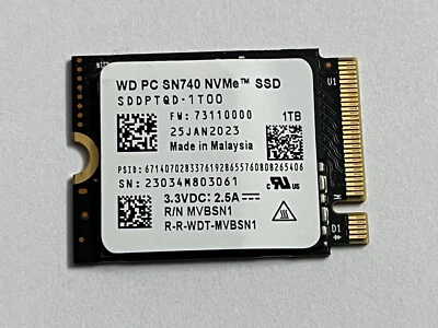 WD SN740 M.2 2230 SSD 1TB NVMe PCIe4.0 For Microsoft Surface Pro X 9 Steam Deck - Image 1 of 4