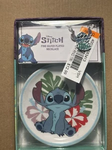 Neu Disney Stitch fein versilberte Halskette & 2,5 Zoll Schmuckschale - Bild 1 von 3