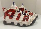 Nike Air More Uptempo Sneakers Youth Size 3y White Red Blue Camo CZ7886-100