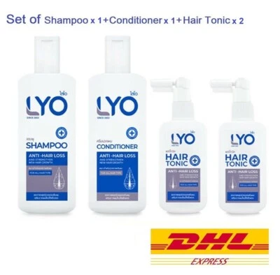 Set Lyo Hair 1 x Champú 1 x Acondicionador 2 x Crecimiento Tónico Reducir Rápidamente la Pérdida del Cabello Foto 1 de 4