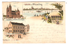 Gruß aus Wesseling,Litho,schöne Stadtansichten mit Gasthaus,1898
