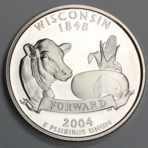 2004-S Wisconsin Silver Proof State Quarter - 90% Silver (UNC) KM#359a - SQ30SS Cover