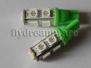 4 pieces Green 10 9-SMD 9SMD LED W5W 194 168 Car Light Bulbs A016 - Picture 1 of 2