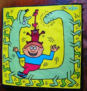 AUTHENTIC KEITH HARING SMALL POSTER ART, BOY & CREATURES - Picture 1 of 7