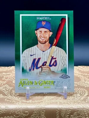 2020 Topps Allen & Ginter Chrome Green Refractor #'d 29/99 Jeff McNeil #157 - Image 1 of 3