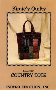 Country Tote Sewing Quilting Pattern by Kimie's Quilts for Indygo Junction 106 - Picture 1 of 2