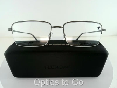 FLEXON H-6073 (070) SATIN GUN  59-18-150 FLEXIBLE TITANIUM XL Eyeglass Frames - Image 1 of 4
