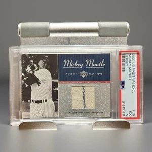 2001 UD Pinstripe Exclusive Mickey Mantle Game Used Jersey /100 PSA 5 - Picture 1 of 4