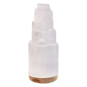 Selenite Crystal Lamp 20cm Large, Hand Curved Crystal Lamp with (ETL Certifie... - Picture 1 of 9