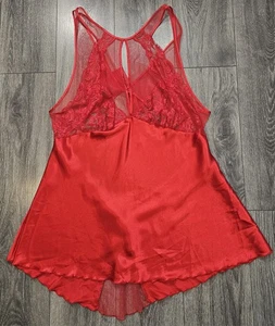 Vintage Intimate Attitudes Satin Sheer Lace Babydoll Lingerie Red Womens Size 2X - Picture 1 of 10