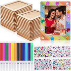 Zonon 8x Wooden Picture Frame Kit 4x6 Photos DIY Craft Paint Decorate Kids Art