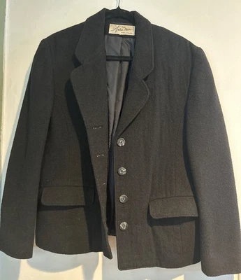 Andrea Marin черный блейзер женщин 14 шерсти поли кнопка спереди классический Academia Y2K - Изображение 1 из 4