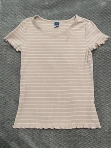 Girls Striped Top - Pink/White- Old Navy - size L (10/12) - Picture 1 of 6
