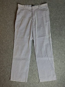 J Crew Men's Regular Fit Seersucker Pants Blue White Stripe 32x30 100% Cotton - Picture 1 of 3