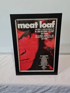 Meatloaf Blind Before I Stop 1987 Album  FRAMED ADVERT MUSIC POSTER A4 8X12" - Picture 1 of 2