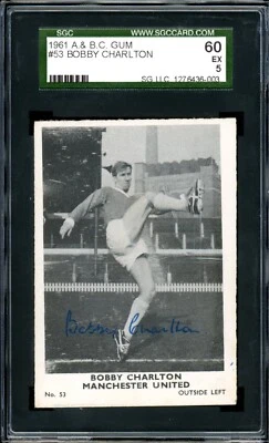 Serie de fútbol A&BC Footballers 1961-62 fútbol #53 Bobby Charlton Manchester SGC 5 EX Foto 1 de 2