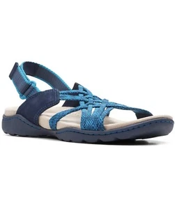 Clarks Womens Amanda Ease Blue Sport Sandals Shoes - Picture 1 of 6