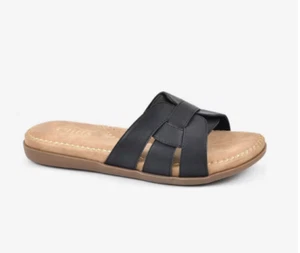 CLIFFS BY WHITE MOUNTAIN Womens 8 Fredie Slide Sandals Black - Picture 1 of 12