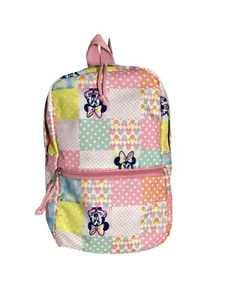 Disney Minnie Mouse Girlie Mini Rucksack rosa Reißverschlusstaschen Kleinkind verstellbare Riemen 16 - Bild 1 von 10