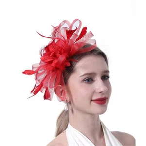 Women's Fascinators Hat Feathers Tea Party Hair Clip Headband for Cocktail Ch... - Picture 1 of 5
