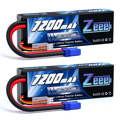 2 x Zeee 7.4V 120C 7200mAh 2S Lipo аккумулятор EC5 для радиоуправляемого автомобиля грузовика бак Truggy багги - Изображение 1 из 4