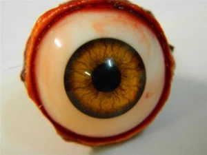 HALLOWEEN HORROR PROP EYEBALL POPPERS for skull or mask Infected Amber - Picture 1 of 1