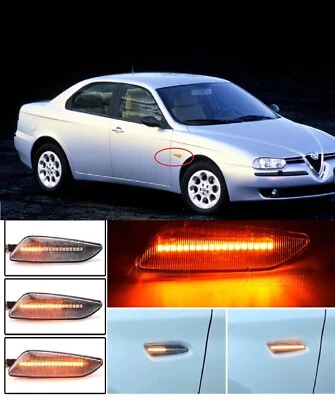 FRECCE LATERALI a LED DINAMICHE PROGRESSIVE per ALFA ROMEO 156 CRYSTAL CANBUS - Immagine 1 di 4