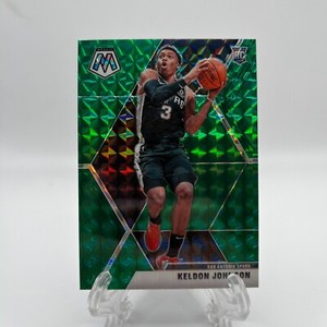 2019-20 Panini Mosaic Keldon Johnson Green Prizm #238 Spurs Rookie RC