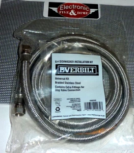 NEW Everbilt 6' Dishwasher Installation Kit Braided Stainless Steel 69005HD - Picture 1 of 1