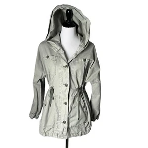 American Eagle Distressed Kapuzenjacke Damen Gr. XS grün Gorpcore Baumwolle - Bild 1 von 15