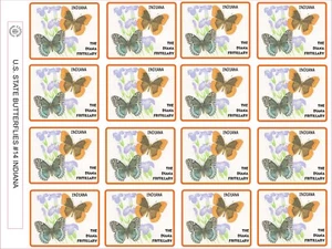 INDIANA STAATSSCHMETTERLING - DIE DIANA FRITILLARY - 12 PRO BLATT - Bild 1 von 1