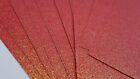 14 Sheets of High Quality A4 300gsm Very Low Shed GLITTER Card - RED (gold gl...