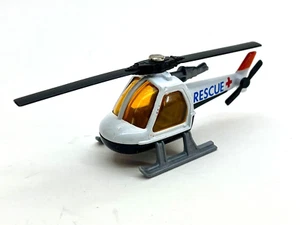 1982 Matchbox #75 Rescue Helicopter With Black Base, Amber Windows, Grey Skis - Picture 1 of 8