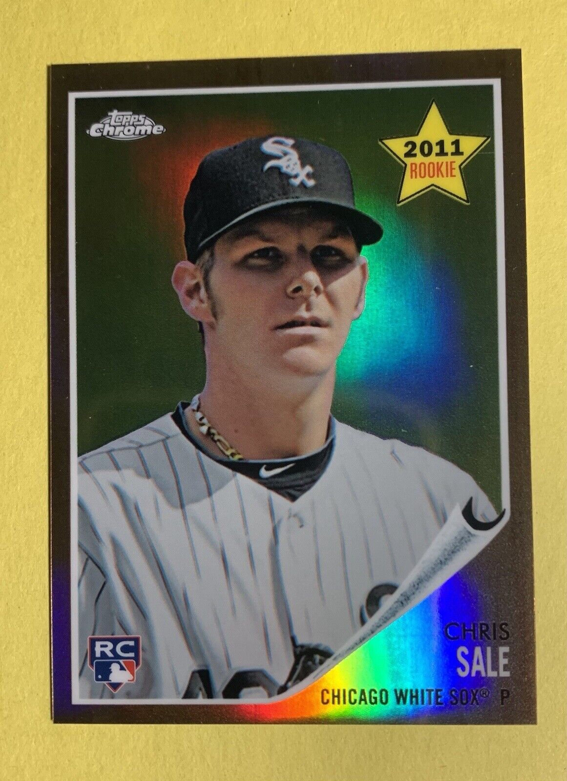 CHRIS SALE / WHITE SOX / 2011 TOPPS HERITAGE "CHROME" ROOKIE CARD "REFRACTOR"