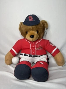 Vintage MLB St Louis Cardinals Good Stuff Teddy Brown Bear 1998 Plush Tags 27” - Picture 1 of 10