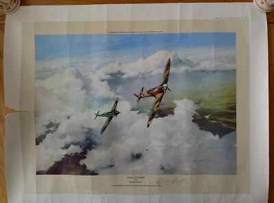 Duel of Eagles Robert Taylor print signed by Douglas Bader and Adolf Galland - Image 1 of 4