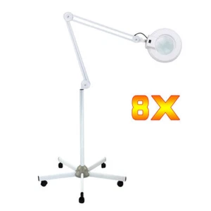 8-Dioptrien Licht Lupenlampe Lupe Arbeitsleuchte Kosmetik Mit Stativ Lupenleucht - Bild 1 von 15
