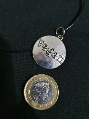 Collar plateado profesional vegano de conciencia contra la crueldad animal bienestar animal Foto 1 de 4