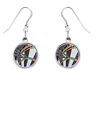 Darts dart 180 codey61 dome on Hook Earrings Sterling Silver 925 Stamped gift