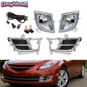 Set Front LED Fog Light Lamp Chrome Cover Wiring Switch For Mazda 6 2009-2010 - Picture 1 of 10