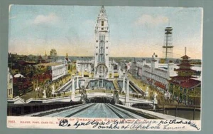 Vista de Dreamland Coney Island Nueva York Brillo Muchas Personas Postal Co 2051 - Imagen 1 de 2