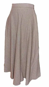 Brown And Cream Houndstooth Circle Skirt Vintage 60s - Picture 1 of 4