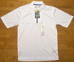 NWT Zeroxposur Men's White Short Sleeve Active Trail Water Polo Shirt - Small - Picture 1 of 12