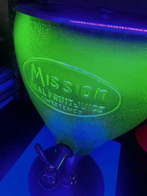 Uranium Glass Mission Grapefruit Juice Dispenser W/Original Labels RARE - Image 1 of 4