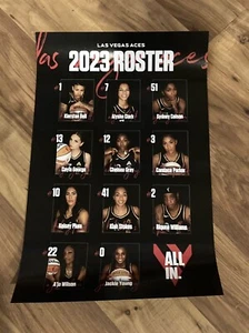 Las Vegas Aces WNBA 2023 Poster Double Sided Roster & Schedule Size 11x17in New! - Picture 1 of 2