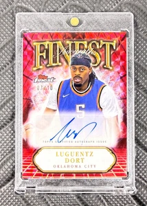 2024-25 Topps Finest Lugentz Dort FA-LD rojo refractor geométrico automático/10 Thunder - Imagen 1 de 2