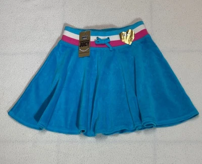 Falda circular de terciopelo con banda Juicy Couture para niña nueva con etiquetas - azul pavo real - talla 8 Foto 1 de 4